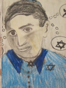 Zeichnung: Fredy Hirsch-Portrait, Klasse 7, Couven Gymnasium, 2015 Zeichnung: Fredy Hirsch-Portrait, Klasse 7, Couven Gymnasium, 2015